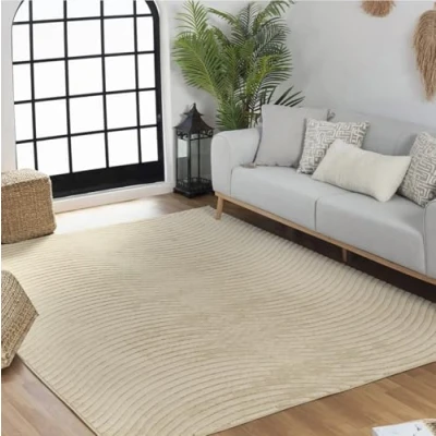 Abbildung von Surya Outdoor Teppich wetterfest, Chicago In und für Balkon 200x275 cm, Terrasse, Garten, Küche Boho Style, draußen Sesam