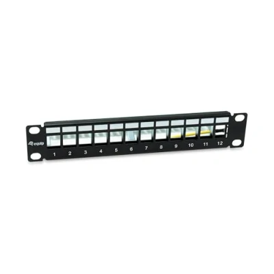 Abbildung von Equip 769331 12 Port Keystone geschirmtes Patchpanel, 10&quot;, Schwarz