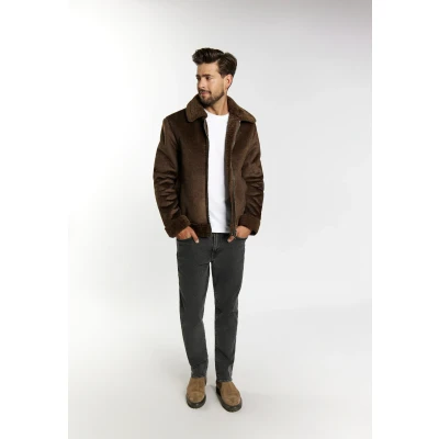 Abbildung von DREIMASTER Vintage Herren Übergangsjacke aus Fellimitat M / Braun 100% Polyester