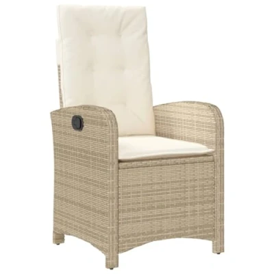 Abbildung von vidaXL Gartenstuhl Garten Liegestühle 2 Stk. mit Auflagen Poly Rattan Beige (2 St)