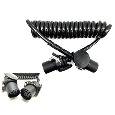 Abbildung von MelTruck® Spiralkabel Elektrowendel Elektrokabel 24V 15 Polig 3,8m für LKW Anhänger NFZ