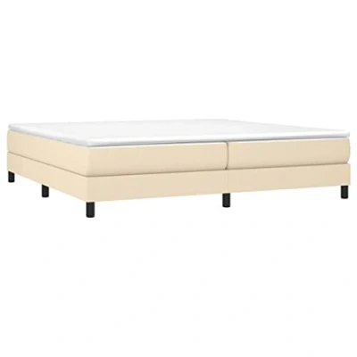 Abbildung von vidaXL Bettgestell, Polsterbett Bett für Schlafzimmer, Bettrahmen mit Lattenrost, Schlafzimmerbett Doppelbett, Creme 200x200cm Stoff