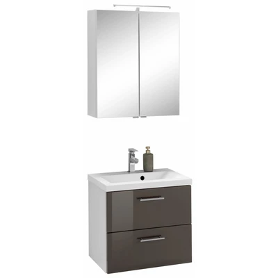 Abbildung von HELD MÖBEL Badmöbel Set &quot;Venedig&quot;, (2 St.), Spiegelschrank und Waschplatz