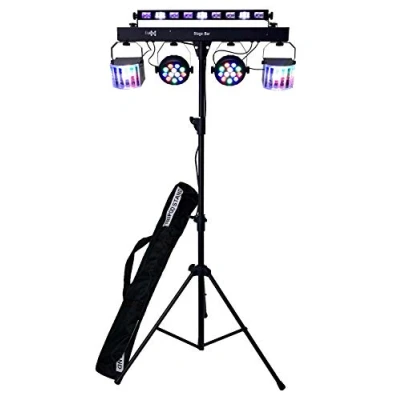 Abbildung von E Lektron STAGE BAR 5 fach LED RGBW &amp; UV DMX Lichteffekt Set mit Stativ, inkl. Tragetasche