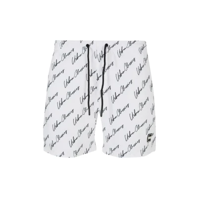 Abbildung von Urban Classics Pattern Badeshorts, Herren, Größe: 4XL, Whitescriptlogo