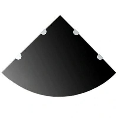 Abbildung von vidaXL Eckregal mit Halterungen Glasboden Glasplatte Glas Schwarz 45 x cm