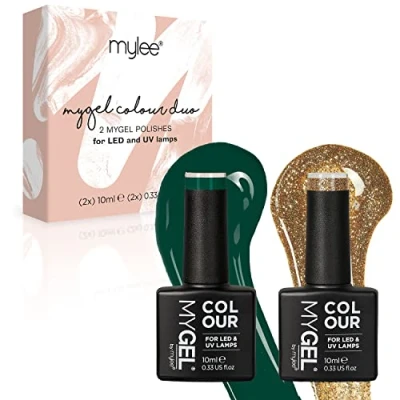 Abbildung von MyGel von MYLEE Christmas Tree Gel Nagellack Set 2x10ml UV/LED Nail Art Maniküre Pediküre für den Professionellen Einsatz im Wohnzimmer und zu Hause Langlebig Einfach Anzuwenden