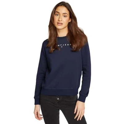 Abbildung von Tommy Jeans Curve Sweatshirt TJW REG LINEAR CREW EXT in Großen Größen mit Logoschriftzug