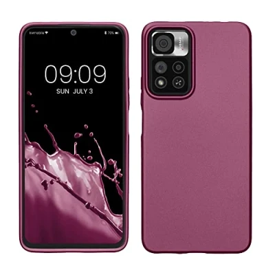 Abbildung von kwmobile Case kompatibel mit Xiaomi Redmi Note 11 Pro+ 5G / Pro Plus Hülle Schutzhülle aus Silikon metallisch schimmernd Handyhülle Metallic Lavendel