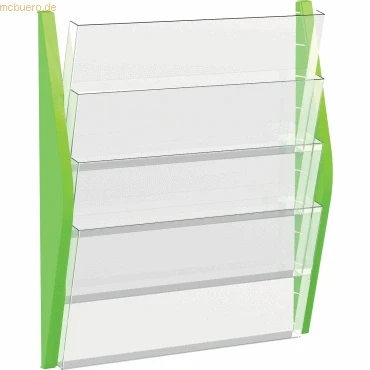 Abbildung von helit H6270459 Wandbogendisplay „the arc“ 4 x DIN A3 quer, grün transluzent