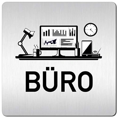 Abbildung von Türschilder24 XXL Schild Türschild (B) 125 x mm Büro 1,5 Aluminium Vollmaterial 100% Made in Germany (Büro Pikto 002)