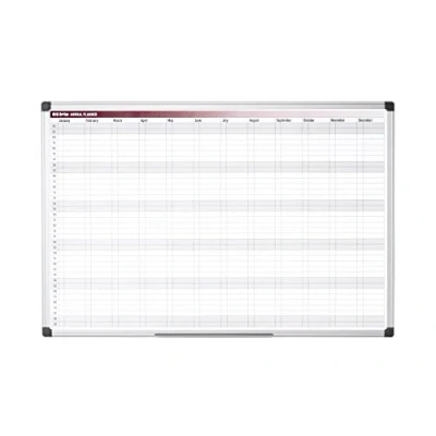Abbildung von Bi Office Jahresplaner mit 52 Wochen, Magnetisch, Aluminium Rahmen, 90x60cm