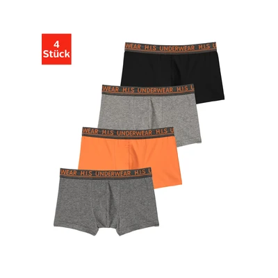 Abbildung von H.I.S Boxer Boxershorts für Jungen (Packung, 4 St) mit meliertem Logo Webbund