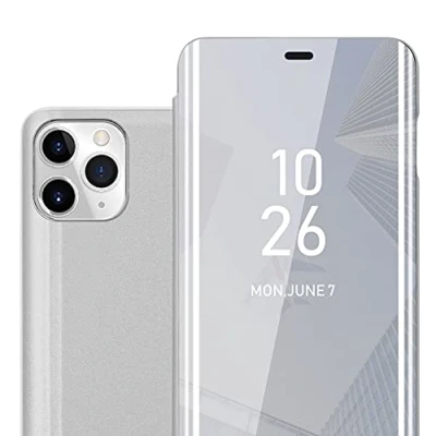 Abbildung von Cadorabo Hülle kompatibel mit Apple iPhone 11 PRO Schutzhülle TPU Silikon Case 360 View Spiegel, Slim Kratzfest Weiche Gummi Rundumschutz Cover für in Silber
