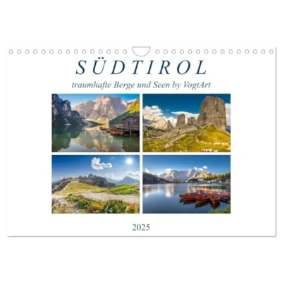 Abbildung von Südtirol, traumhafte Berge und Seen by VogtArt (Wandkalender 2025 DIN A4 quer), CALVENDO Monatskalender