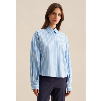 Abbildung von Hemdbluse Damen Mittelblau