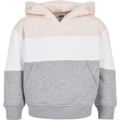 Abbildung von Urban Classics Kapuzenpullover für Kinder, Größe: 110/116, Lightrose/white/grey