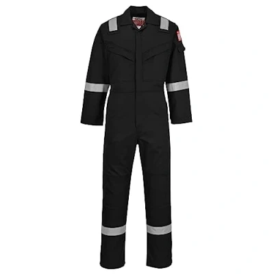 Abbildung von Portwest FR50 Herren Reflektierende Flammenbeständige FR Antistatische Overallbogen Beweis Overalls 350g Schwarz, XXL