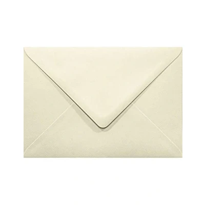 Abbildung von Netuno 100 Ecru gerippte Briefumschläge DIN B6 ohne Fenster Spitzklappe 12,5 x 17,5 cm 120g Aster Laid Ivory gerippt für Einladungskarten Geburtstagskarten Glückwunsch Karten
