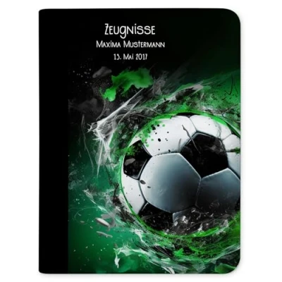 Abbildung von Zeugnismappe / Dokumentemappe Fußball Splash mit Klarsichthüllen