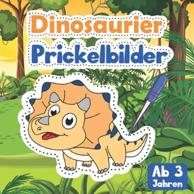 Abbildung von Prickelbilder Dinosaurier ab 3 Jahren: Dino Prickelbuch mit 50 niedlichen Motiven für Jungen und Mädchen zum Ausmalen, Prickeln, Schneiden, Kleben Basteln im Herbst