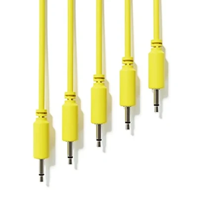 Abbildung von ExcelValley 5 Pack Mono Modular Patchkabel TS 3,5mm 1/8&quot; Eurorack Synthesizer [Gelb 60 cm 23,62&quot;]