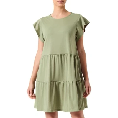 Abbildung von VILA KURZÄRMELIGES Jerseykleid, Damen, Größe: Small, Oil green
