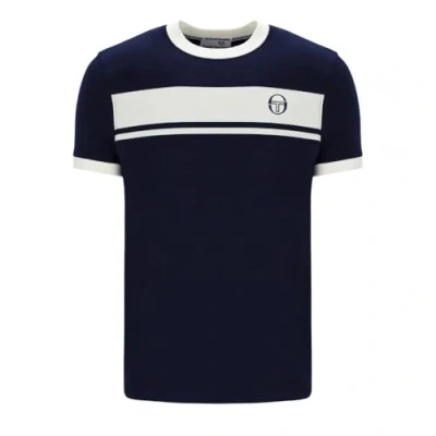 Abbildung von Sergio Tacchini Master Crew Neck T Shirt Maritimblau/Gardenie/Maritimblau, Maritime Blue/Gardenia, M