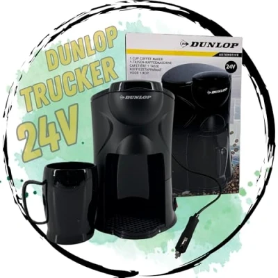 Abbildung von TronicXL Reisekaffeemaschine DUNLOP 24V LKW Boot Kaffeemaschine 24 Volt + 1 Tasse Set Trucker, mit Dauerfilter
