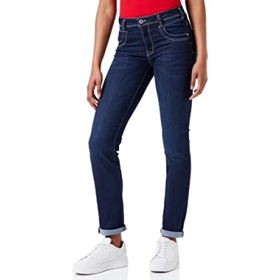 Abbildung von TOM TAILOR Damen Alexa Straight Jeans 10622022 Straight, 10282 Dark Stone Wash Denim, 30W / 30L