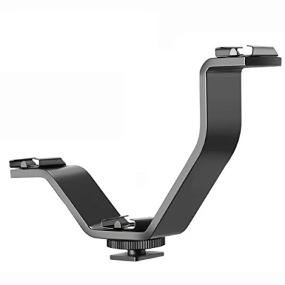 Abbildung von NEEWER Aluminiumlegierung 5,1 Zoll/13 Zentimeter V Form Triple 3 Universal Cold Shoe Mount Halterung für DSLR Kamera oder Camcorder Zubehör wie LED Videoleuchte, Mikrofon, Monitor, Blitz