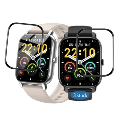 Abbildung von Frgnie Schutzfolie kompatibel für Nerunsa P66D Smartwatch 1,85&#039;&#039; (3 Stück) 3D Curved Full Cover Bildschutzfolie, Hülle Displayschutzfolie