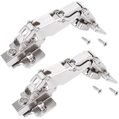 Abbildung von SOTECH 2 Stück Weitwinkelscharniere T45 Mittelanschlag 165 Weitwinkel Topfband mit Soft Close Topfscharnier inkl. Montageplatte