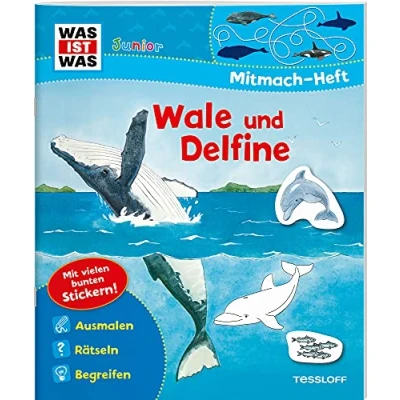 Abbildung von WAS IST Junior Mitmach Heft. Wale und Delfine.: Spiele, Rätsel, Sticker (WAS Hefte)