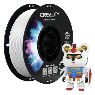 Abbildung von Creality Offizielles TPU Filament, 1 kg, 1,75 mm, härter und stärker, 3D Drucker, weniger Verheddern, Maßgenauigkeit +/ 0,03 kg/Rolle, passend für die meisten FDM Weiß