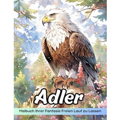 Abbildung von Adler Malbuch: Malseite „Adler“, Majestätische Greifvögel Zum Kreativen Ausmalen