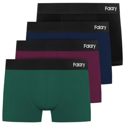 Abbildung von FALARY Boxershorts Herren Männer Unterhosen Men Retroshorts Unterwäsche Underwear Boxer Trunk Baumwolle Ohne Kratzenden Zettel 4er Pack Sportunterhosen Mehrfarbig S