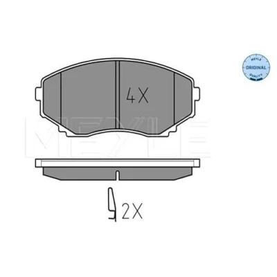 Abbildung von MEYLE 025 235 1516/W Bremsbelagsatz ORIGINAL Quality Vorderachse mit akustischer Verschleißwarnung Anti Quietsch Blech MAZDA: MPV 2