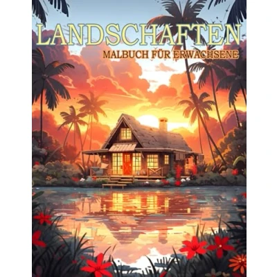 Abbildung von Landschaften Malbuch Für Erwachsene: 50 beeindruckende Illustrationen von faszinierenden Landschaftsbildern Berge, Wald, Natur, Meer mit tropischen ... Städten, ländlichen Gebieten und vielem mehr.