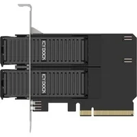 Abbildung von ICY DOCK 2 Bay M.2 NVMe SSD zu PCIe 4.0 x8 Wechselrahmen Gehäuse/Adapterkarte für Erweiterungsslot (Bifurcation nötig) ExpressSlot Core MB312M4P B