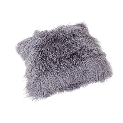 Abbildung von Reissner Lammfelle Tibet Lammfell Kissenbezug langflorig 30x30cm JAY31 Farbe grau