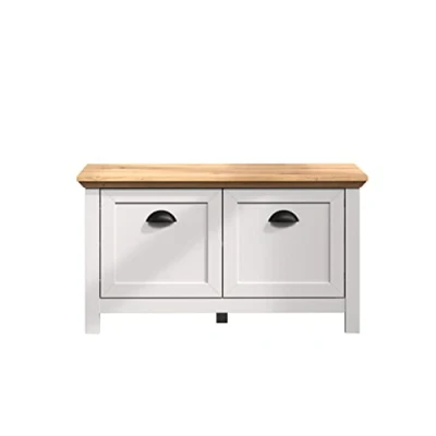 Abbildung von trendteam smart living Garderobensitzbank Sitzbank Garderobe Landside Aufbaumaß (BxHxT) 91 x 49 41 cm Farbe Lichtgrau mit Artisan Eiche 2118310F4