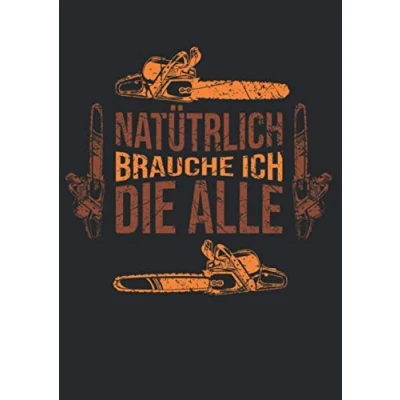 Abbildung von Notizbuch A4 kariert mit Softcover Design: Holzfäller: 120 karierte DIN Seiten