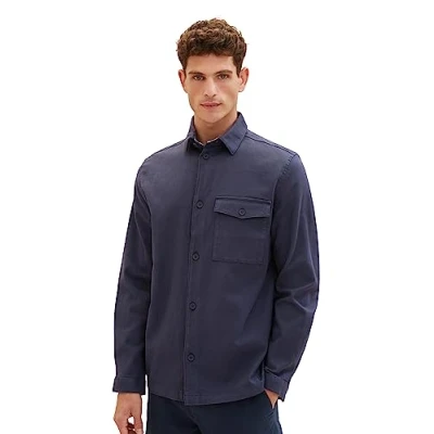 Abbildung von TOM Tailor MIT Brusttasche Leichte Jacke, Herren, Größe: Large, Navy zig zag structure