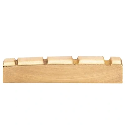 Abbildung von Musiclily Basic 38mm Messing E Bass Sattel Vorgekerbt Brass Nut für 4 Saiter Precision/Jazz Bass, 38x6x9mm
