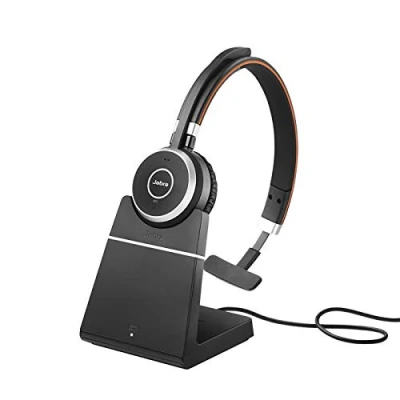 Abbildung von Jabra Evolve 65 Wireless Mono On Ear Headset Microsoft Teams zertifizierte Kopfhörer mit Langer Akkulaufzeit und Ladestation USB Bluetooth Adapter schwarz