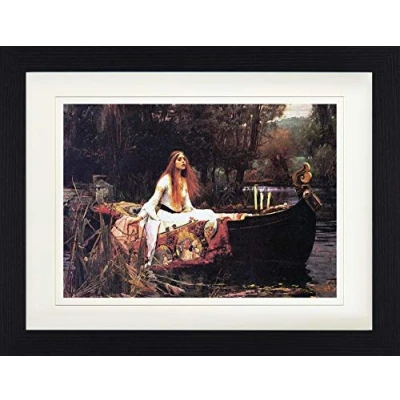 Abbildung von 1art1 John William Waterhouse Poster Die Dame Von Shalott, 1888 Gerahmtes Bild Mit Edlem Passepartout Wand Bilder Im Bilderrahmen 40x30 cm