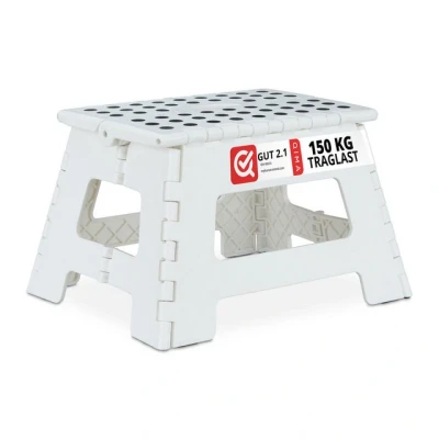 Abbildung von Relaxdays Klapphocker faltbar, Camping Hocker, Kinder Badhocker, bis 150 kg, Kunststoff, HxBxT: 22 x 35 28 cm, weiß, cm