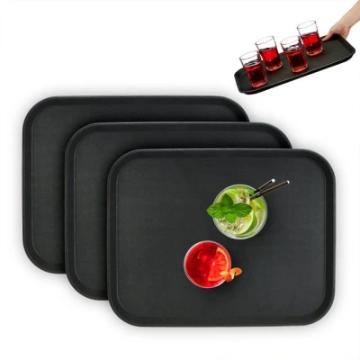 Abbildung von relaxdays Tablett 3er Set Serviertablett 46 x 35 cm, Kunststoff, (Set, 3 tlg., Set)