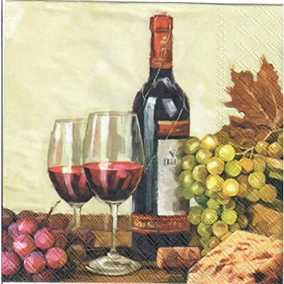 Abbildung von Ambiente Luxury Paper Products Papierserviette 20 Servietten Wine &amp; Grapes 33x33cm, (20 St)